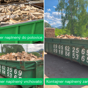 �tiepan� palivov� drevo plnenie kontajnera